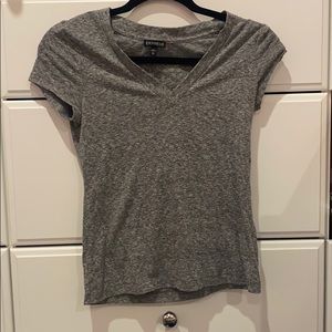 Express Gray Short Sleeve Top